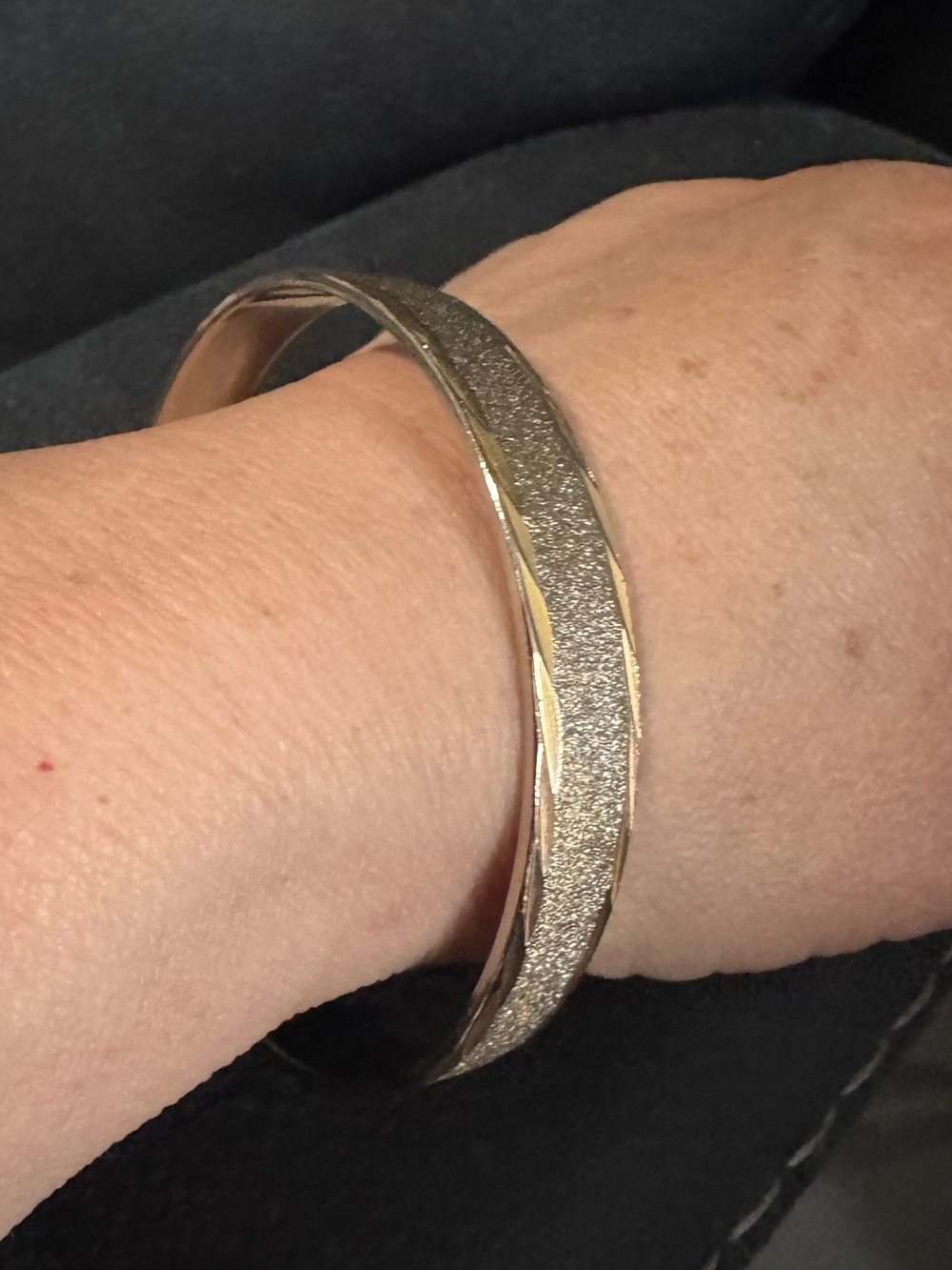 Gold-Tone Textured Bangle Bracelet - Classic Women's Jewelry